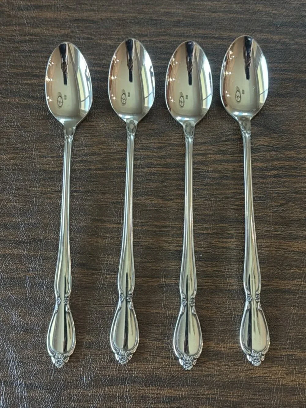 Set of 4 Oneida Community Chatelaine Stainless Iced Tea Spoons 7.5